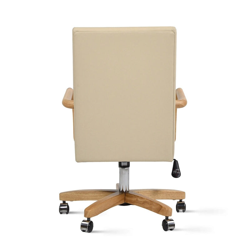 Chaise de bureau pivotante en cuir pleine fleur Modern Farmhouse