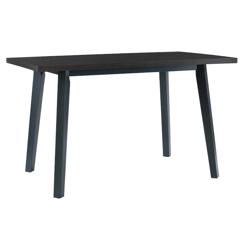 Table à manger hauteur comptoir en bois gris-bleu avec cadre en acacia