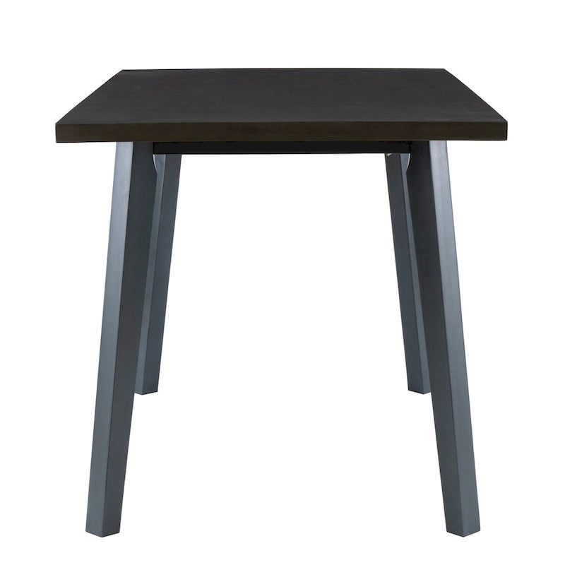 Table à manger hauteur comptoir en bois gris-bleu avec cadre en acacia