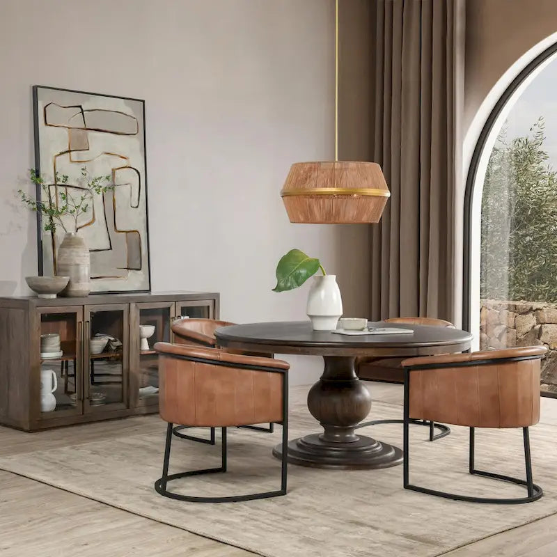 Classic Home Brookside 60 Round Dining Table in Cocoa Brown - 60Wx60Dx30H