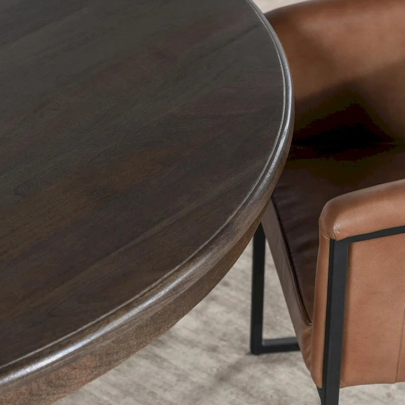Table à manger ronde 60 po brun cacao – 60 L x 60 P x 30 H