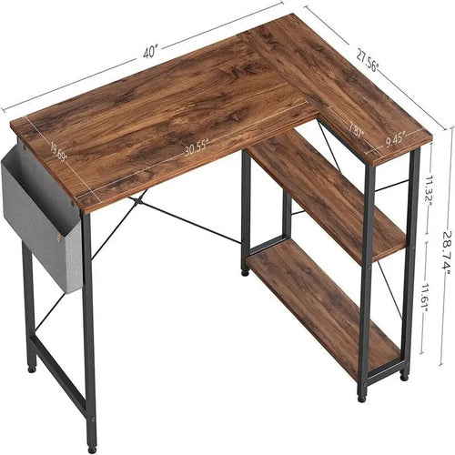Petit bureau d'ordinateur en L de 40 pouces