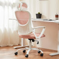 Chaise de bureau ergonomique à dossier haut en maille avec appui-tête et support lombaire réglables