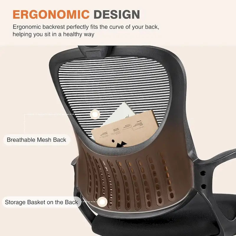 Chaise de bureau ergonomique à dossier haut en maille avec appui-tête et support lombaire réglables
